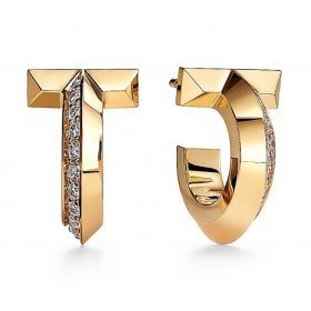 2023 Tiffany T1 18k Gold Platinum Rose Gold Diamond Earrings 69782981
